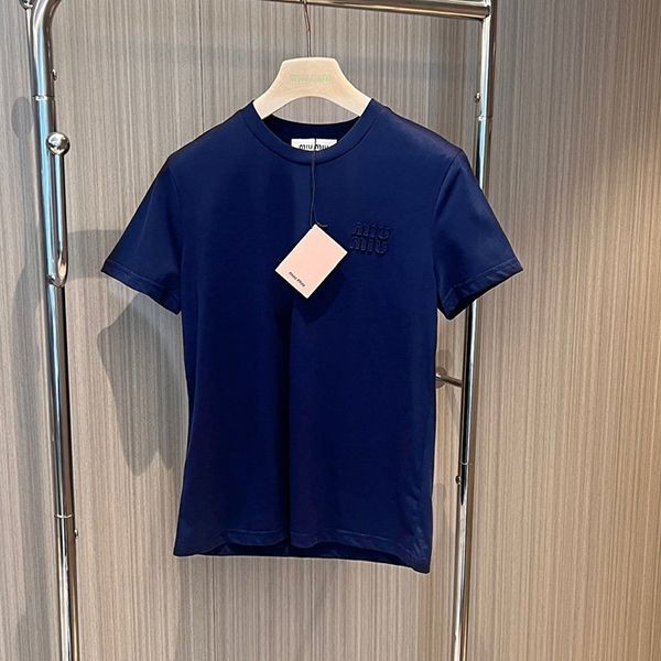 ◆大人気◆ ミュウミュウ 刺繍入りジャージーTシャツ コピー選べる2色 mys60916